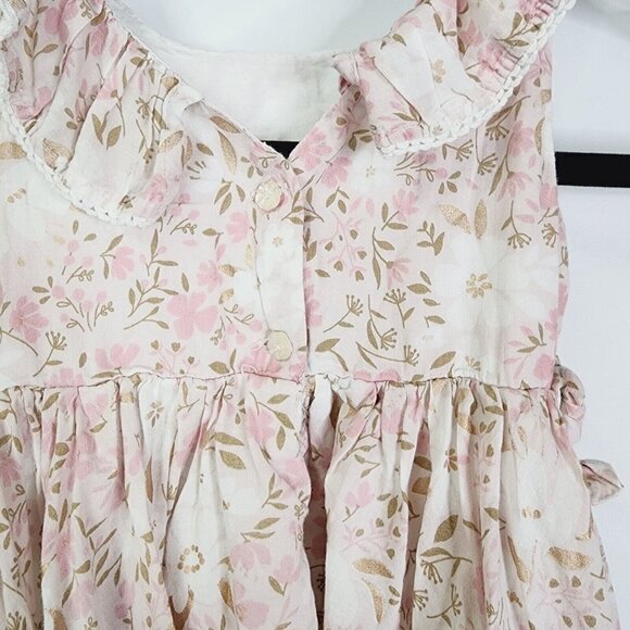 Shabby Chic Baby Toddler 3T Girl Dress Pink Floral Print Fit & Flare Ruffled - Picture 8 of 10